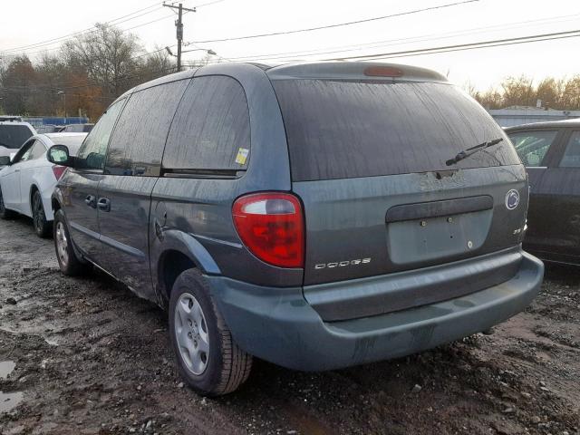 1B4GP25312B582560 - 2002 DODGE CARAVAN SE GREEN photo 3