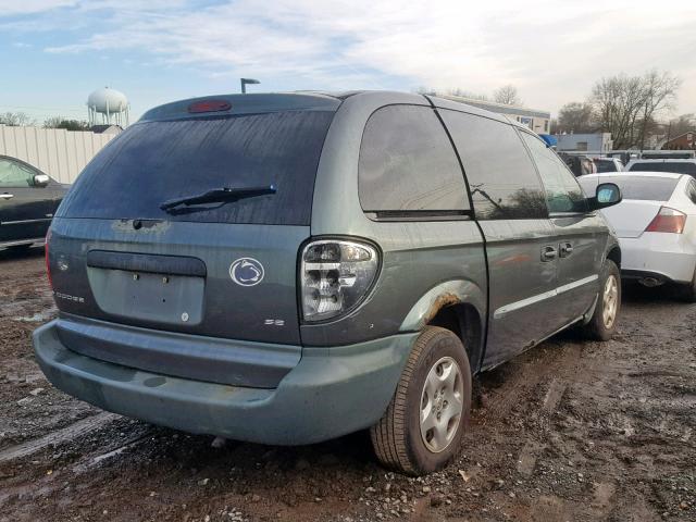 1B4GP25312B582560 - 2002 DODGE CARAVAN SE GREEN photo 4