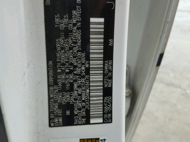 JTLKT334X50184178 - 2005 TOYOTA SCION XB Ақ фото 10