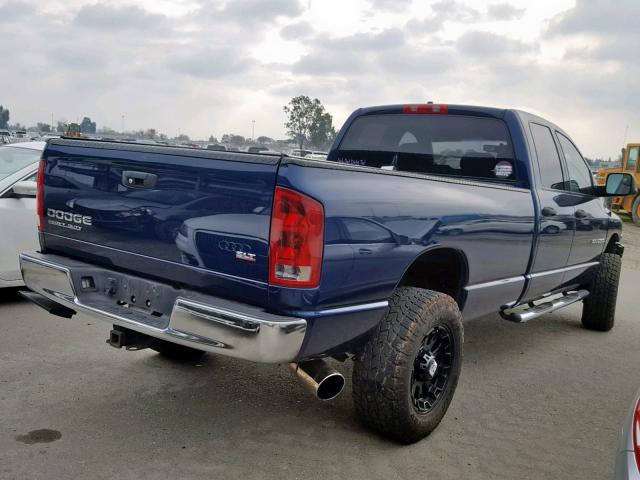 3D7KA28654G132379 - 2004 DODGE RAM 2500 S BLUE photo 4