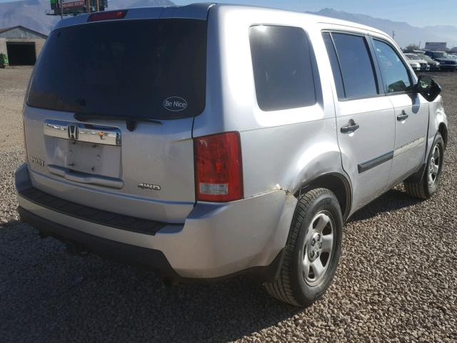 5FNYF4H27AB030355 - 2010 HONDA PILOT LX SILVER photo 4