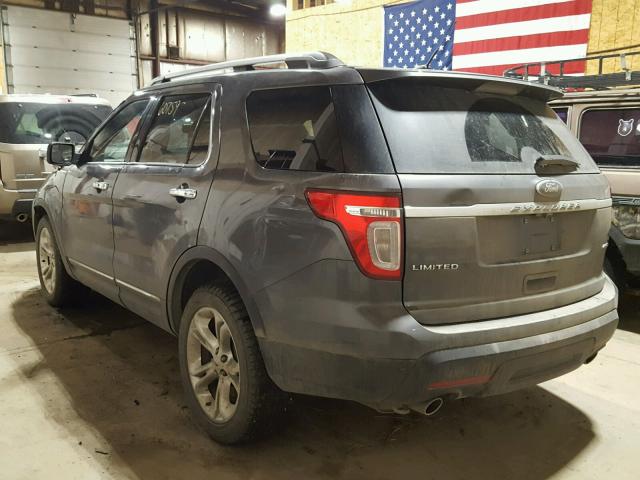 1FM5K8F88FGA20410 - 2015 FORD EXPLORER L CHARCOAL photo 3