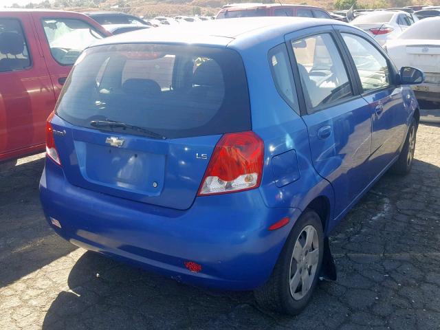 KL1TD66698B264017 - 2008 CHEVROLET AVEO BASE Көк фото 4