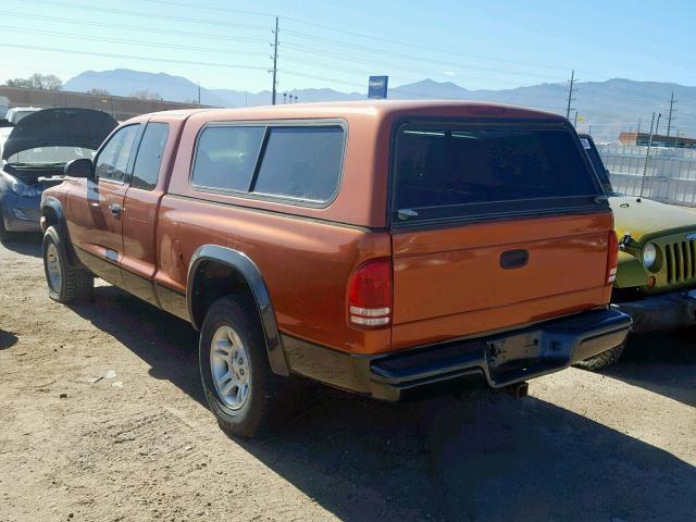 1B7GG22N01S196378 - 2001 DODGE DAKOTA ORANGE photo 3