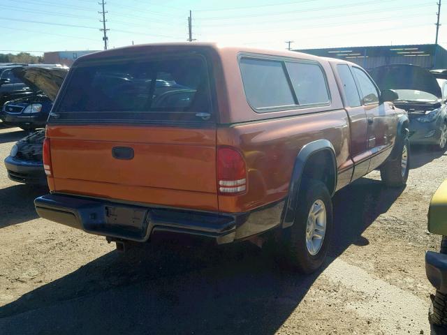 1B7GG22N01S196378 - 2001 DODGE DAKOTA ORANGE photo 4