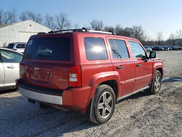 1J8FF48W37D275723 - 2007 JEEP PATRIOT LI RED photo 4