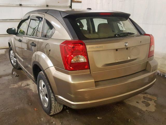 1B3HB28C77D301621 - 2007 DODGE CALIBER GOLD photo 3