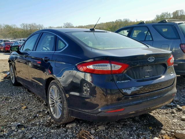 3FA6P0HD4ER223703 - 2014 FORD FUSION SE BLACK photo 3