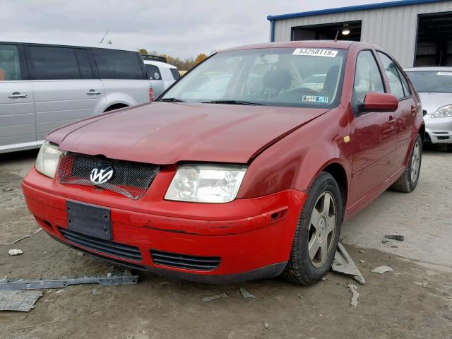 3VWSC29M2YM036134 - 2000 VOLKSWAGEN JETTA GLS RED photo 2