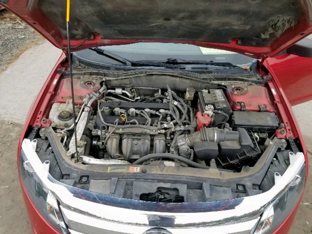 3FAHP0GA4BR328219 - 2011 FORD FUSION S RED photo 7