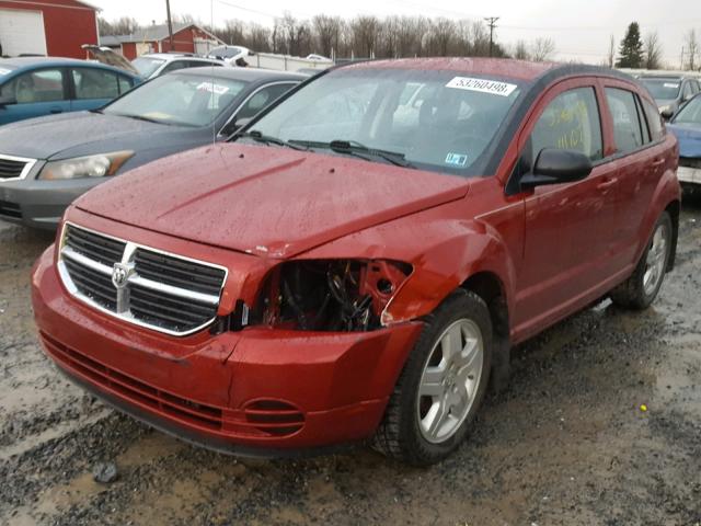 1B3HB48A09D174286 - 2009 DODGE CALIBER SX RED photo 2