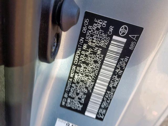 JTKDE177260084934 - 2006 TOYOTA SCION TC ლურჯი ფოტო 10