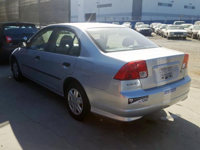 1HGES16344L005151 - 2004 HONDA CIVIC DX V SILVER photo 3