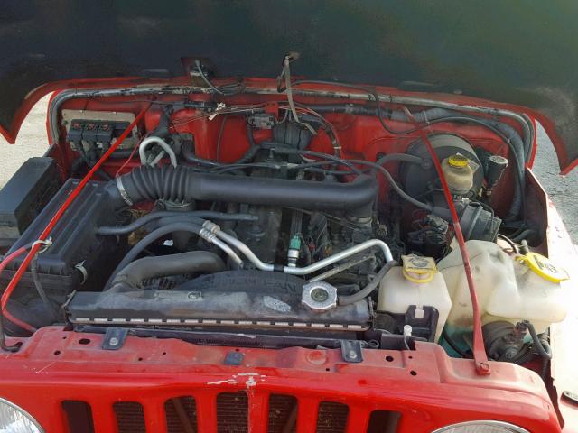 1J4FA64S25P346288 - 2005 JEEP WRANGLER / RED photo 7