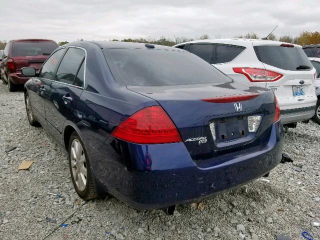 1HGCM66877A041510 - 2007 HONDA ACCORD EX BLUE photo 3