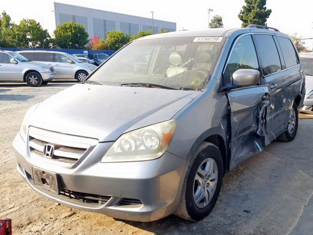 5FNRL38725B037612 - 2005 HONDA ODYSSEY EX SILVER photo 2