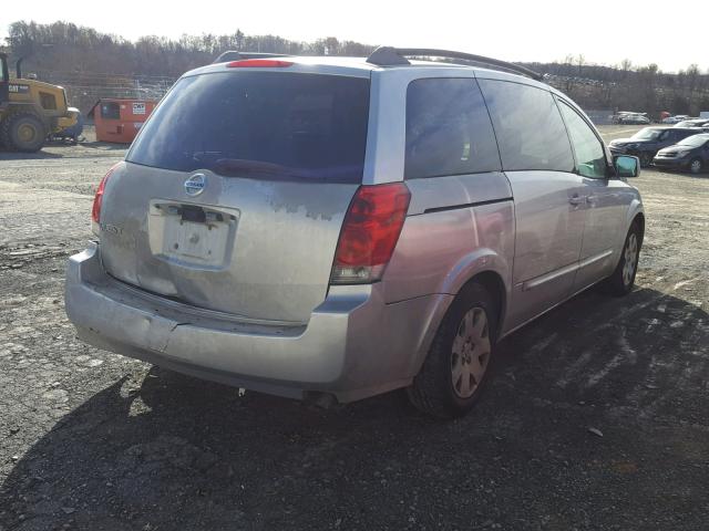 5N1BV28U65N124681 - 2005 NISSAN QUEST S SILVER photo 4