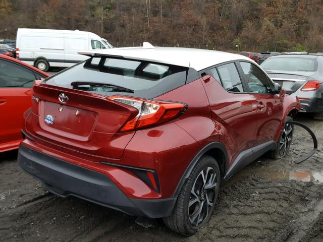 NMTKHMBX4JR033471 - 2018 TOYOTA C-HR XLE BURGUNDY photo 4