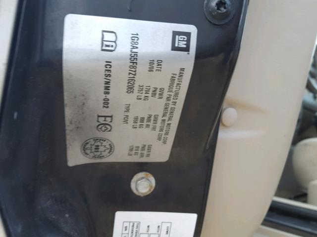 1G8AJ55F87Z162065 - 2007 SATURN ION LEVEL 棕色 照片 10