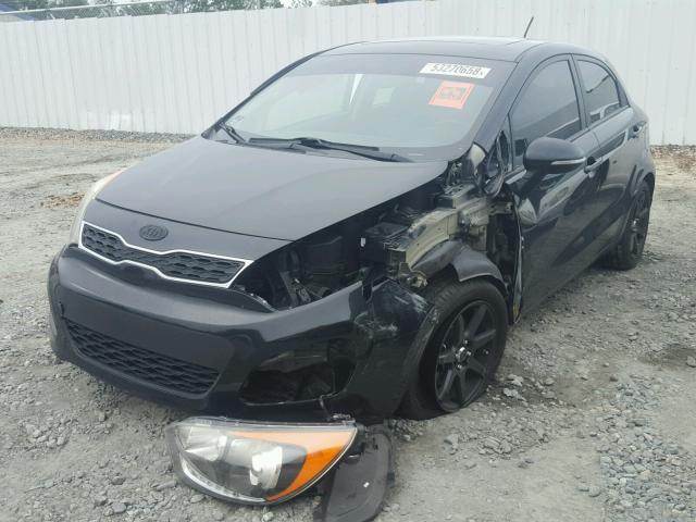 KNADN5A39C6094127 - 2012 KIA RIO EX BLACK photo 2