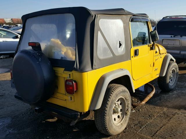 1J4FA49S02P735911 - 2002 JEEP WRANGLER / YELLOW photo 4