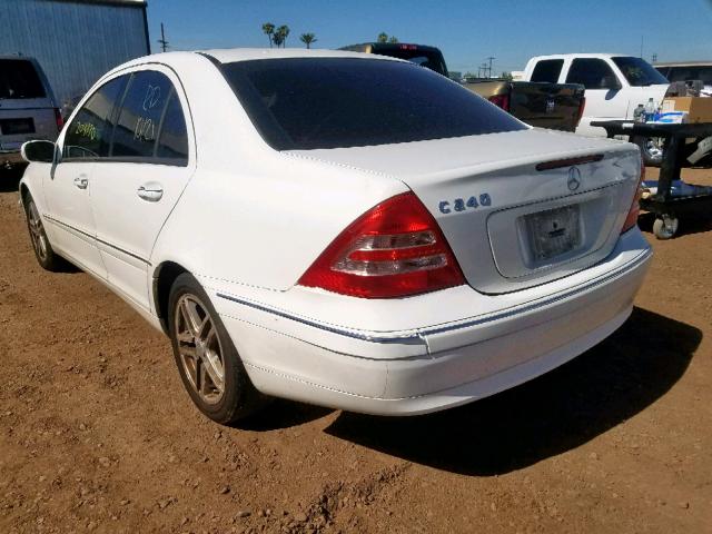 WDBRF61J24E015638 - 2004 MERCEDES-BENZ C 240 WHITE photo 3