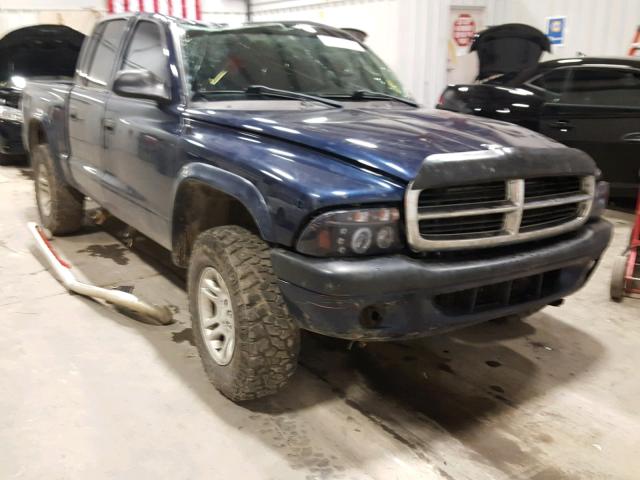 1D7HG38N24S614287 - 2004 DODGE DAKOTA QUA BLUE photo 1