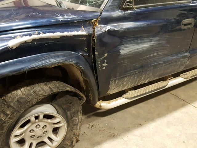 1D7HG38N24S614287 - 2004 DODGE DAKOTA QUA BLUE photo 9