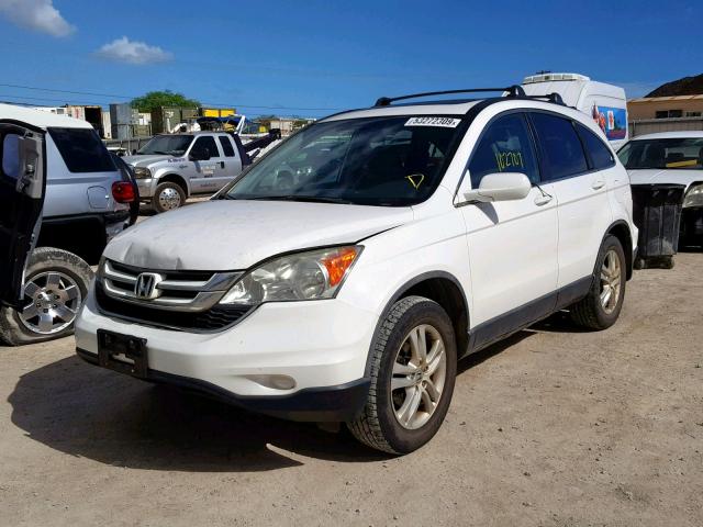 5J6RE3H77AL022387 - 2010 HONDA CR-V EXL WHITE photo 2