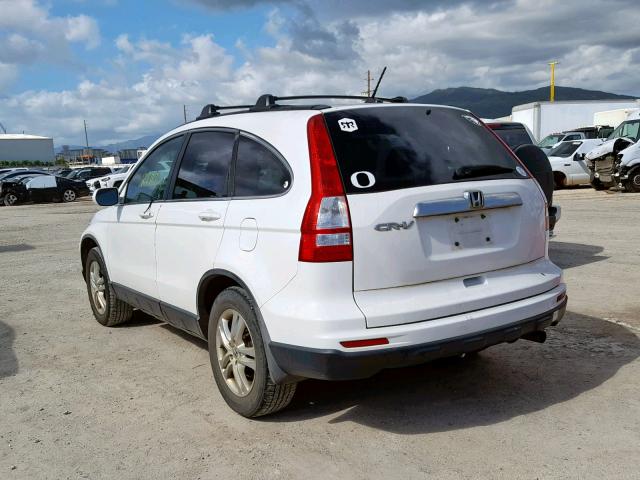 5J6RE3H77AL022387 - 2010 HONDA CR-V EXL WHITE photo 3