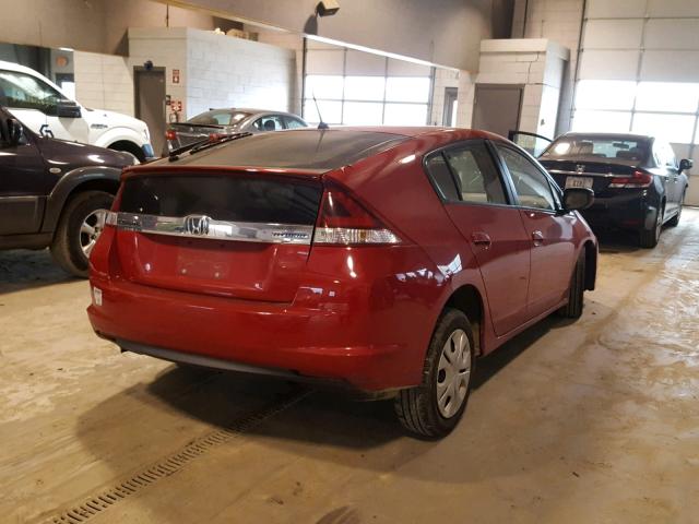 JHMZE2H36CS004306 - 2012 HONDA INSIGHT RED photo 4