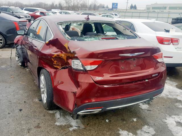 1C3CCCAG3GN107563 - 2016 CHRYSLER 200 LIMITE MAROON photo 3