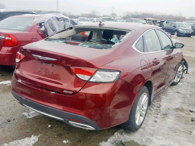 1C3CCCAG3GN107563 - 2016 CHRYSLER 200 LIMITE MAROON photo 4