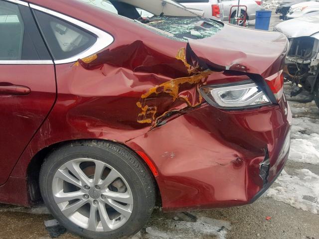 1C3CCCAG3GN107563 - 2016 CHRYSLER 200 LIMITE MAROON photo 9