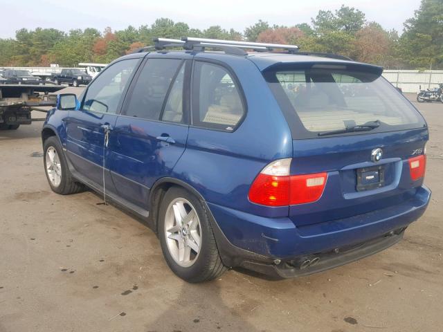 5UXFB33513LH40299 - 2003 BMW X5 4.4I BLUE photo 3