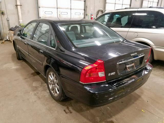 YV1TH59H341363477 - 2004 VOLVO S80 2.5T BLACK photo 3