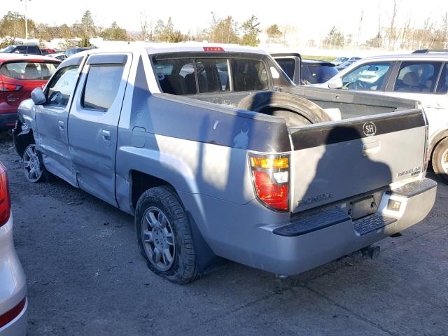 2HJYK16536H502460 - 2006 HONDA RIDGELINE SILVER photo 3