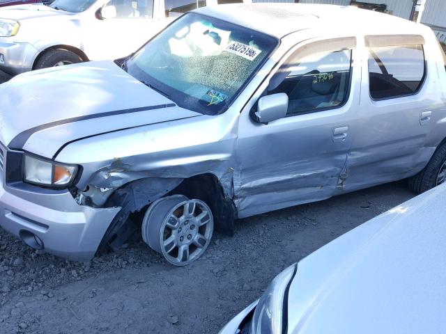 2HJYK16536H502460 - 2006 HONDA RIDGELINE SILVER photo 9