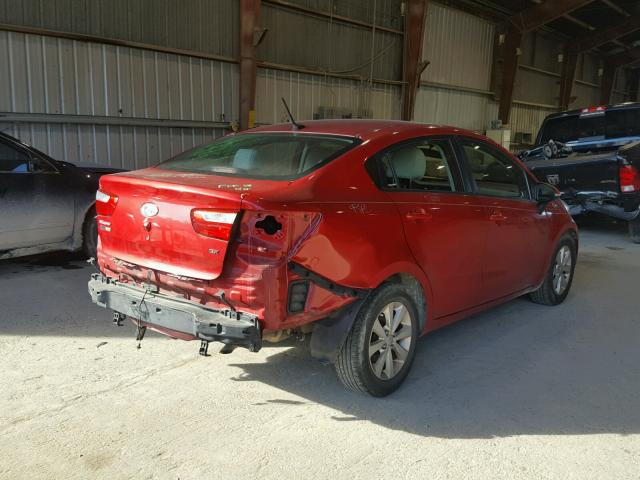 KNADN4A33D6133001 - 2013 KIA RIO EX RED photo 4