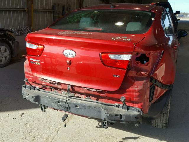 KNADN4A33D6133001 - 2013 KIA RIO EX RED photo 9