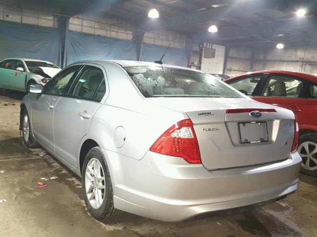 3FAHP0GA8BR120022 - 2011 FORD FUSION S SILVER photo 3