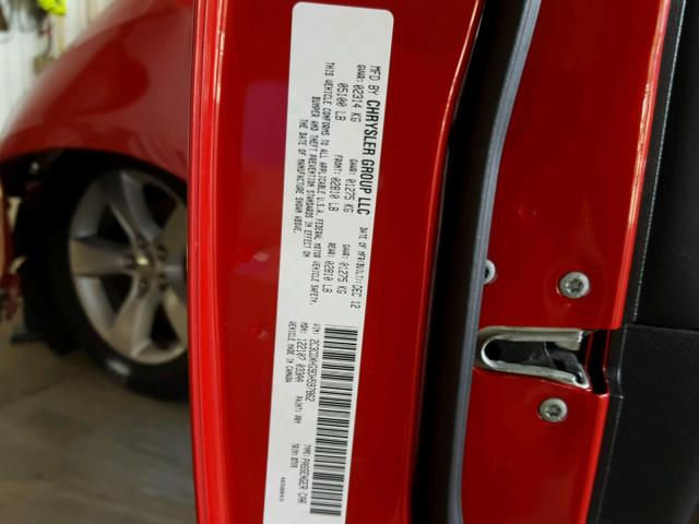 2C3CDXHG9DH597862 - 2013 DODGE CHARGER SX RED photo 10