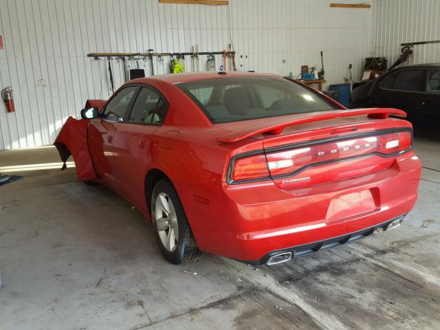 2C3CDXHG9DH597862 - 2013 DODGE CHARGER SX RED photo 3