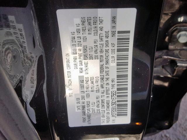 JM3TB38V390167563 - 2009 MAZDA CX-9 BLACK photo 10