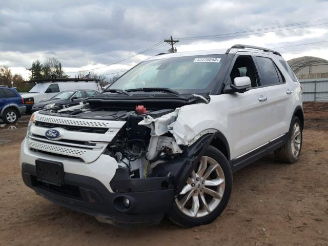 1FM5K8F84EGA00895 - 2014 FORD EXPLORER L WHITE photo 2