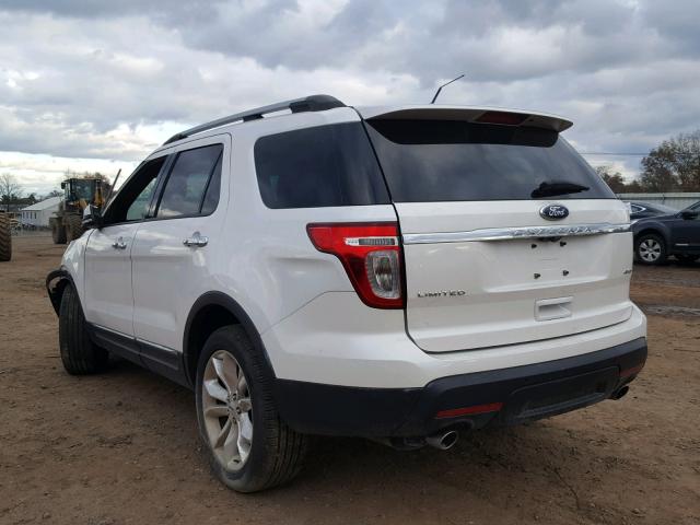 1FM5K8F84EGA00895 - 2014 FORD EXPLORER L WHITE photo 3