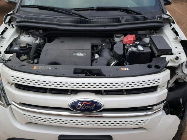 1FM5K8F84EGA00895 - 2014 FORD EXPLORER L WHITE photo 7