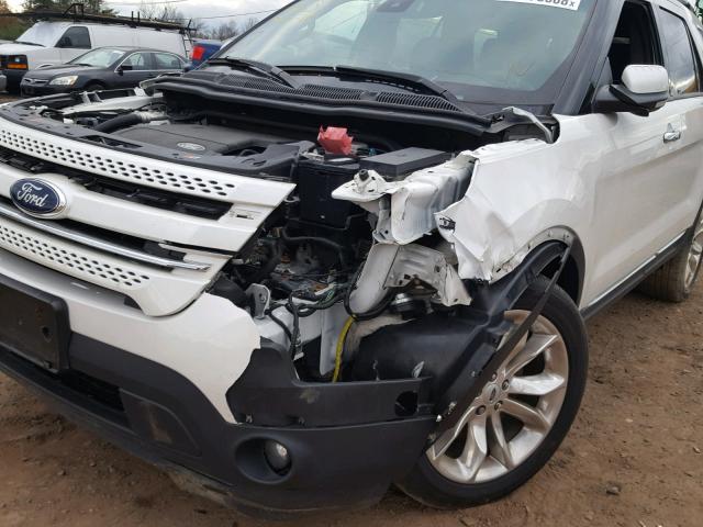 1FM5K8F84EGA00895 - 2014 FORD EXPLORER L WHITE photo 9