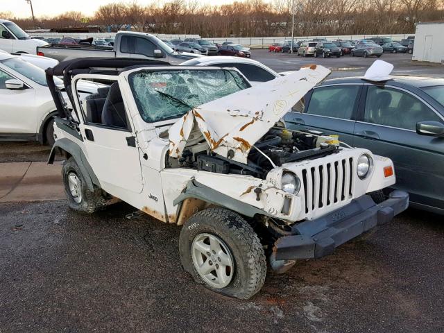 1J4FA49S01P321056 - 2001 JEEP WRANGLER / WHITE photo 1