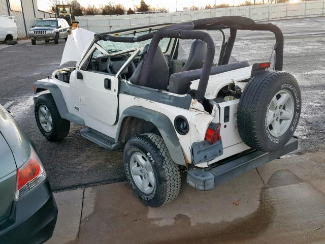 1J4FA49S01P321056 - 2001 JEEP WRANGLER / WHITE photo 3